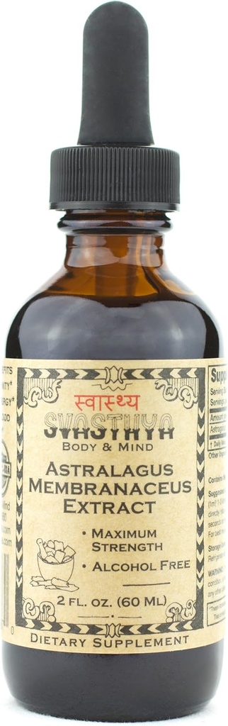 SVASTHYA BODY & MIND Astragalus Membranaceus Vedelikekstrakt - suurendab immuunsüsteemi ja vaimset selgust, looduslikku paranemist ja stressi leevendamist, valmistatud USA-s, GMP, 2 oz