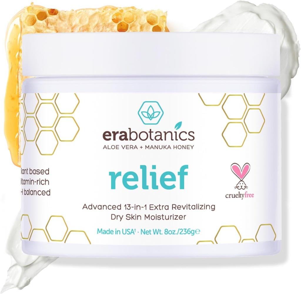 Era orgaanilised ekseem, psoriaas ja dermatiit Niisutav kreem - Advanced 13-in-1 Mitterasvane nägu või keha asukoht kuiv, sügelev nahk, Aloe Vera, Manuka Honey, More 8oz