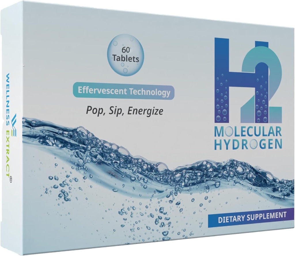 Wellness Extract H2 Molekulaarvesiniku vee tabletid koos kihiseva tehnoloogiaga tervislikuks hüdreerimiseks, optimaalseks energiaks ja ainevahetuse toetamiseks; 8 PPM. (60, maitsestamata)