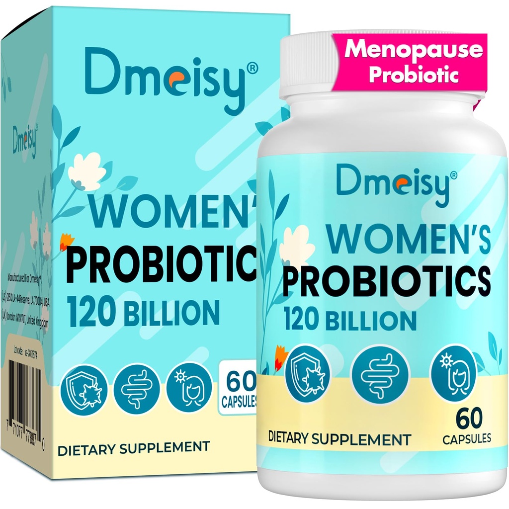 Menopausi täiendused naistele, 120 miljardit CFU probiootikumid, 13-in-1 maitsetaimed Probiootikumid Kompleks, menopausi leevendamine, hormoonide tasakaal, kuumad vilgud, öine higi, meeleolu kiiged, soolestik ja immuunsus - 60 kapslit