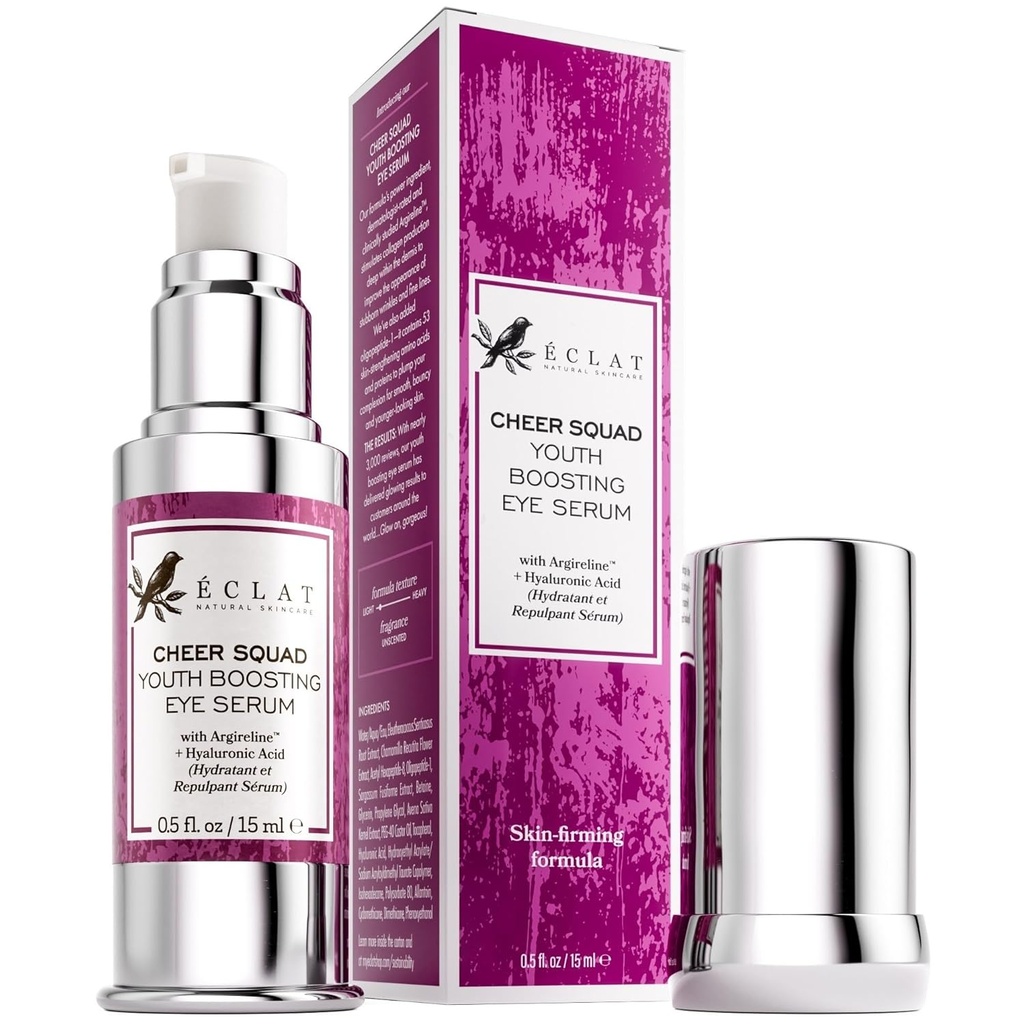 Eclat Skincare Silmaseerum hüaluroonhappega - Kortsude, peente joonte, varese jalgade ja silmakottide hüdraatmine - kerge seerum tumedate ringide ja paistetuse jaoks - Firming & Brightening 0,5 fl oz