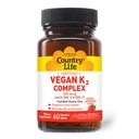 Country Life® Vegan K2-500 mcg, 60 Ct. närimistabletid. Maasikamahl - sertifitseeritud gluteenivaba - AVA sertifitseeritud vegan - luude tervise toetamiseks