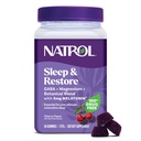 Natrol Sleep + Restore Magneesium Glycinate Blend Gummies koos melatoniini 5mg - Rahulik Magneesium GABA, botaaniline segu, Kirsimaitse, 60 Gummies