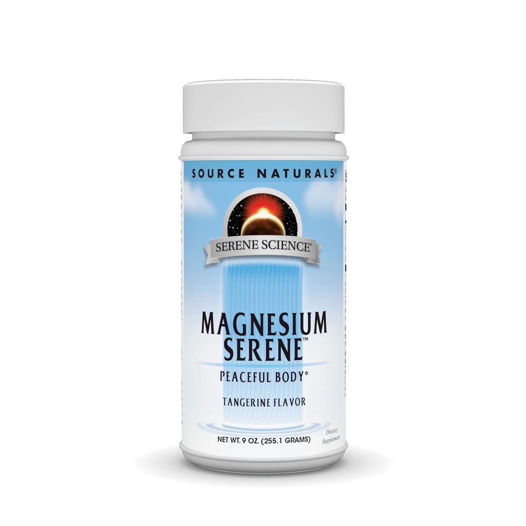Allikas Naturals Serene Science Magneesium Serene, Rahulik keha *, Tangerine Maitsestatud - 9 Ounce Powder