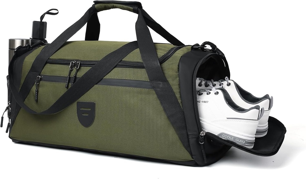 Gym Duffle kotid meestele ja naistele, suur Duffle kott meestele reisimiseks, nädalavahetuse üleöö kott kingade osade ja märja taskuga, veekindel spordiduffle kott Gymbag A-TD-003-Green