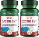 Puhtus Tooted Krill Omega 50 (Krill + kalaõli segu 1000mg + astaksantiin 500mcg + fosfolipiidid 200mg + vitamiin D 500 IU) - 60 Mini Softgels (pakk 2)