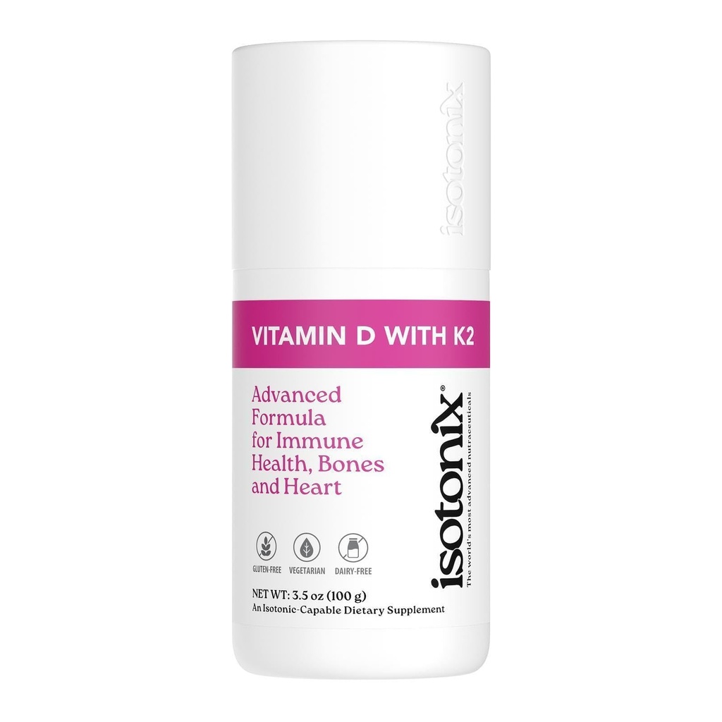 Isotonix D-vitamiin koos K2-ga soodustab normaalset luu mineraalide tihedust, soodustab tervislikke artereid, aitab säilitada luude tervist, toetab immuunsüsteemi tervist, Market America (30 serveerimist)