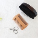 Habemehoolduskomplekt, habemehoolduskomplekt, meeste hoolduskomplekt, habeme trimmimiskomplekt, looduslik metssiga harja ja pirnipuidu kammkomplekt meestele - kahekordne tegevus habeme ja vuntside hooldus