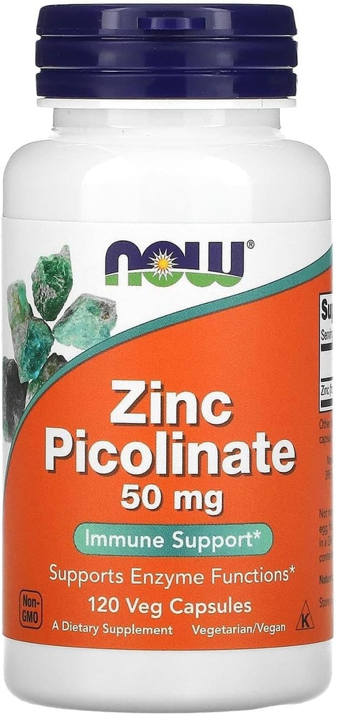 NOW Foods Tsink Pikolinaat 50mg,120 Kapslid (Pakk 2)