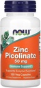 NOW Foods Tsink Pikolinaat 50mg,120 Kapslid (Pakk 2)