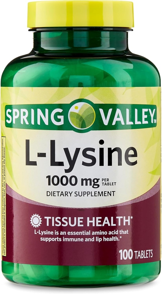 L-Lysine 1000mg tabletid – Lüsiini täiendus nahale, immuunsüsteemile ja kollageenile – Essential Amino Acid, 100 Count, Gluteenivaba igapäevaseks terviseks