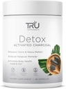 TRU täiendused Detox Cleanse kapslid aktiveeritud söega, kogu keha puhastamine puhumiseks Relief & Clear Skin, Vegan-Friendly Natural Detox Support, 60 Servings