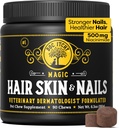Meditsiiniline tugevus Juuksenahk ja küüned Koer närib | A-vitamiini retinool & B3 Niatsiinamiid koertele | EPA Omega 3 koerale | Leevendab sügelust, Flaky Skin & Grattle Nails | 90 närimist