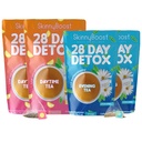 Skinny Boost Detox Tea Kit - 4 PAKK - 2 päevane tee (56 kotti) 2- Õhtune tee (28 kotti) - Taimne Detox kaalu, ainevahetuse, energia, Bloating & Colon Cleanse - Roheline tee, Vegan, Keto, Non-GMO, Sugar Free