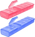AUVON 2 Pack Weekly Pill Korraldaja, Kahevärviline Suured Pillid komplekt mitme pillide jälgimiseks, Pill Box 7 päeva reisimiseks, Pill Konteiner kodus kasutamiseks, et hoida vitamiine, toidulisandeid, ravimeid