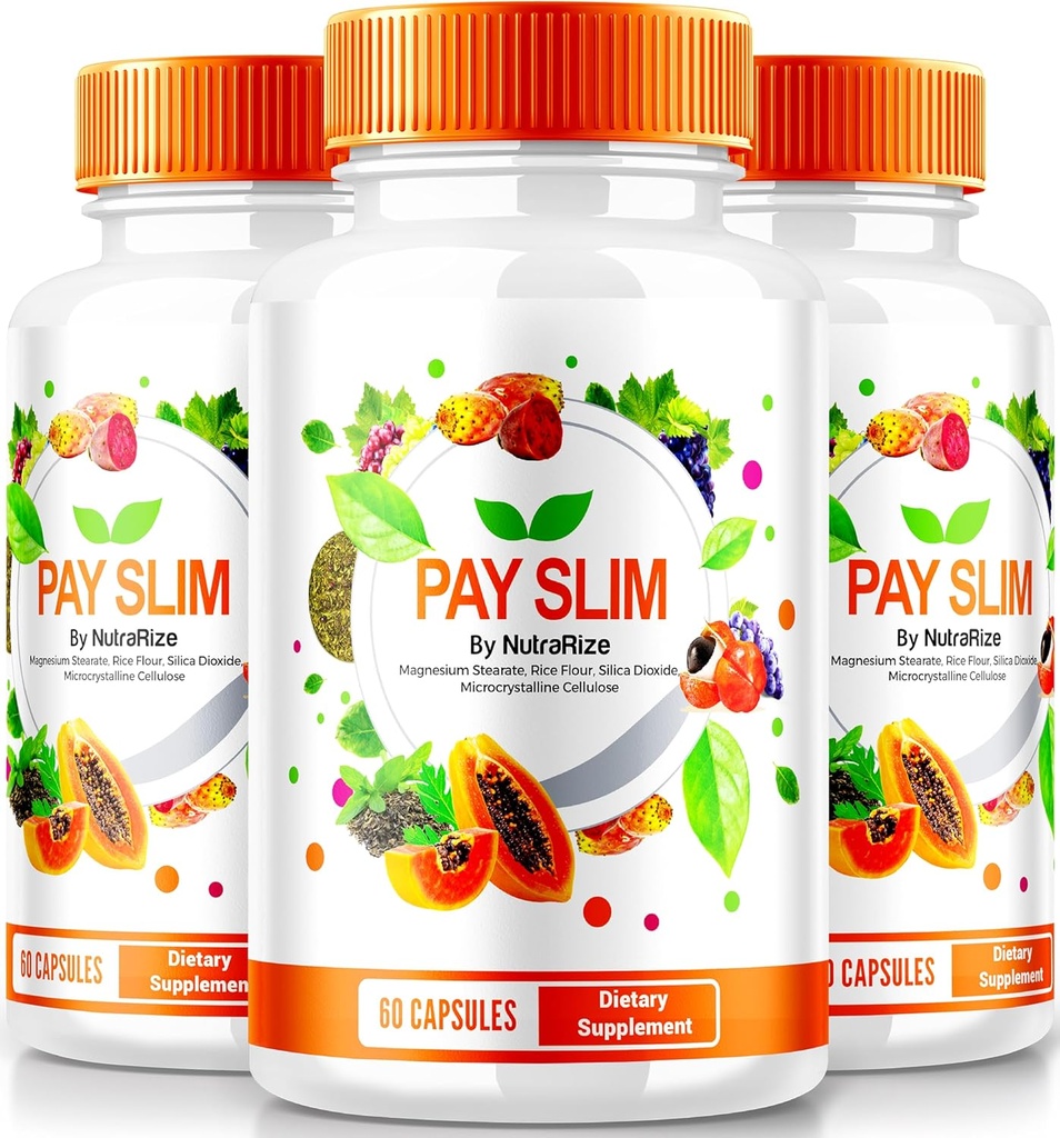 NutraRize (3 Pack) Pay Slim kapslid, PaySlim All-Natural Supplement for Healthy Weight Loss, Premium Formula saavutada keha ja fitness eesmärgid, ametlikud ülevaated (180 kapslit)