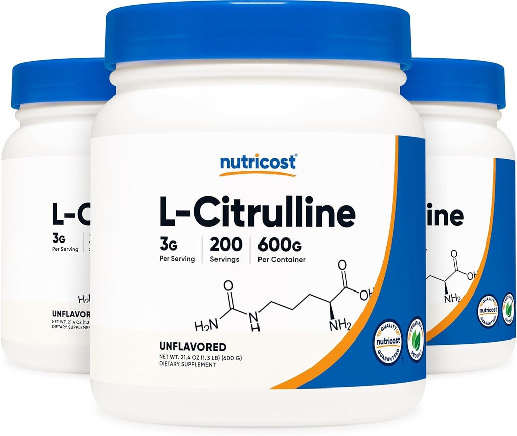 Puhas L-tsitrulliin (baas) pulber (600 grammi) (3 pudelit)