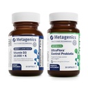 Metageenika Vitamiin D3 10 000 + K (60 Softgels) & UltraFlora Control Probiootikum (30 Servings) - toetab luu ja südame tervist - Aids Tervislik kehakoostis