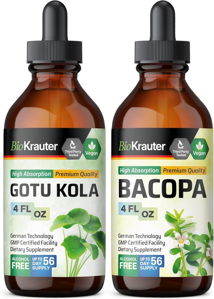 BIO KRAUTER Gotu Kola Tinktuur 4 Fl. Oz... Bacopa Tinktuur 4 Fl. Oz.