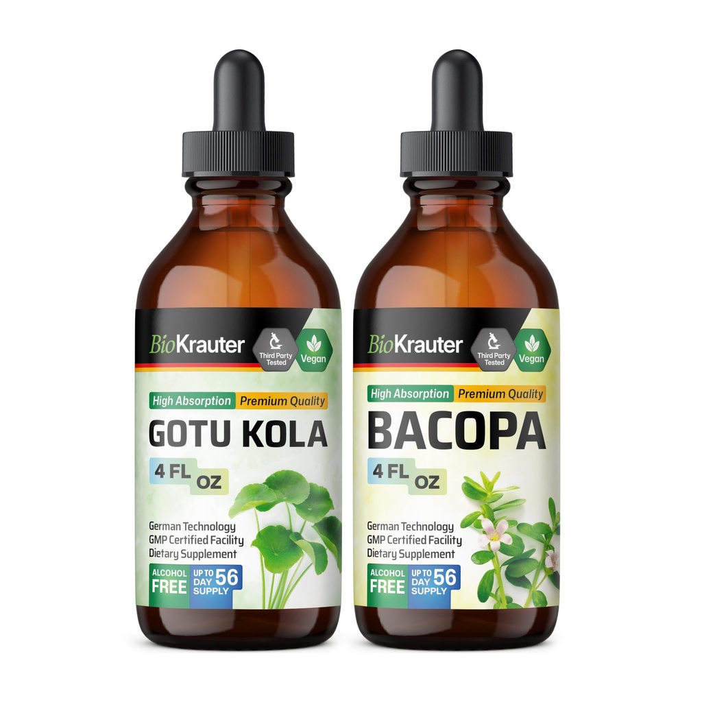 BIO KRAUTER Gotu Kola Tinktuur 4 Fl. Oz... Bacopa Tinktuur 4 Fl. Oz.