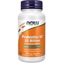 NOW Foods Supplements, probiootikum-10TM, 25 miljardit, 10 probiootilist tüve, piima, soja ja gluteenivaba, tüvi kontrollitud, 100 Veg kapslit