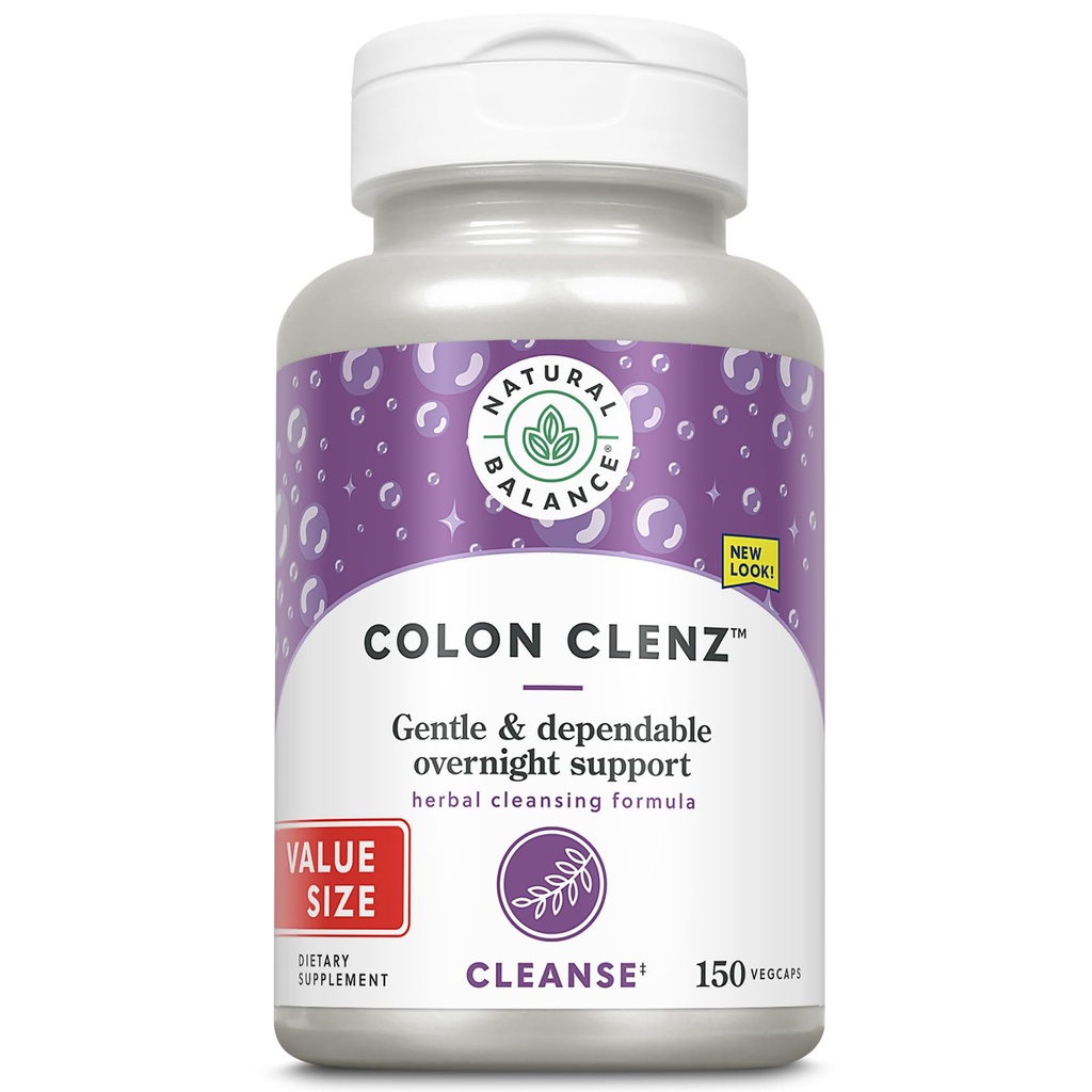 Looduslik tasakaal Colon Clenz | Taimne Colon Cleanse & Detox Supplement | õrn ja usaldusväärne üleöö valem (150 CT)