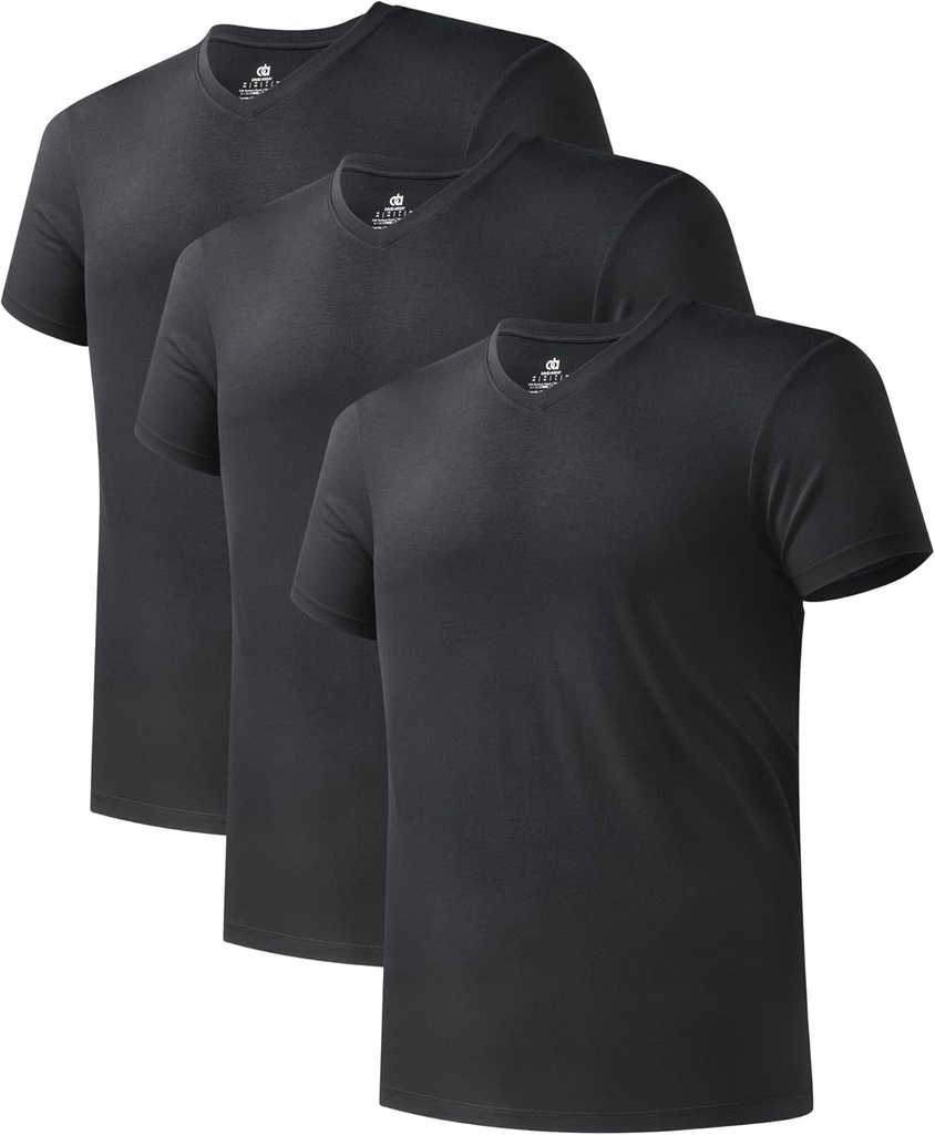 DAVID ARCHY Meeste alussärk Bamboo Rayon Niiskus-Wicking V-Neck T-Särgid Venitus Teesid meestele, 3 või 5 Pack