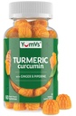 Kurkumiin Turmeric Gummies – Extra Strength 2000mg 8: 1 Ekstra Kurkumilisandi Gummies Black Pepper & Ingver – Vegan Non-GMO ühine tugi närimiskummid – Virsikumaitse, 60 Count