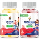 Magneesiumkummid lastele ja täiskasvanutele - 500 mg ja vitamiin D3 K2 kummid 5000 RÜ. Calm Magnesium Chews - Magneesium tsitraat närimistable täiendada meeleolu ja lihaste toetust
