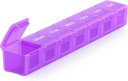 Sukuos Extra Suur Iganädalane Pill Korraldaja, 7 Päevane Pill Box Juhtum Artriit Sõbralik, Silkscreen Trükitud Meditsiini Konteiner Selge Liid Vitamiinid, Kalaõlid või Toidulisandid (Purple)