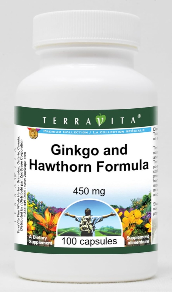 Ginkgo ja Hawthorni valem - 450 mg (100 kapslit, ZIN: 514013)