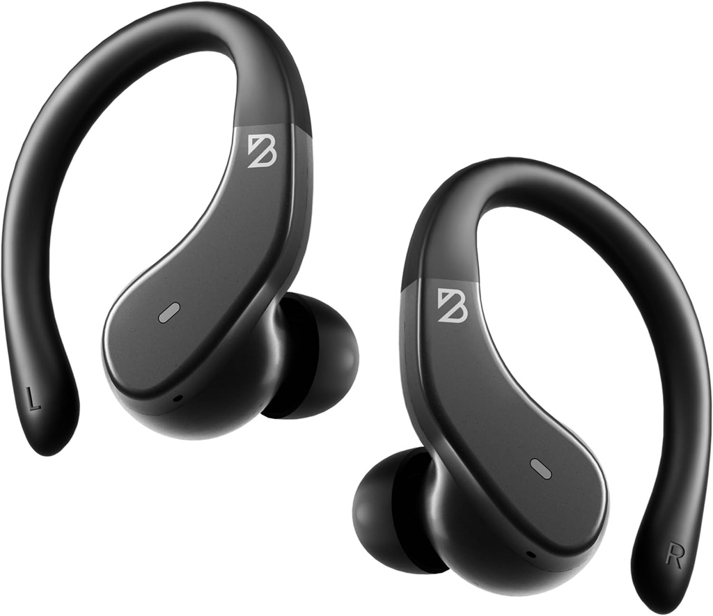 Back Bay Audio - Jooksja traadita kõrvaklapid Bluetoothi kõrvaklapid spordi jaoks, konks üle kõrvapungade, Deep Bass, mähkige kõrvakonksude ümber kõrvakonksudega jooksmiseks, treeningu juhtmeta kõrvaklapid jõusaali jaoks