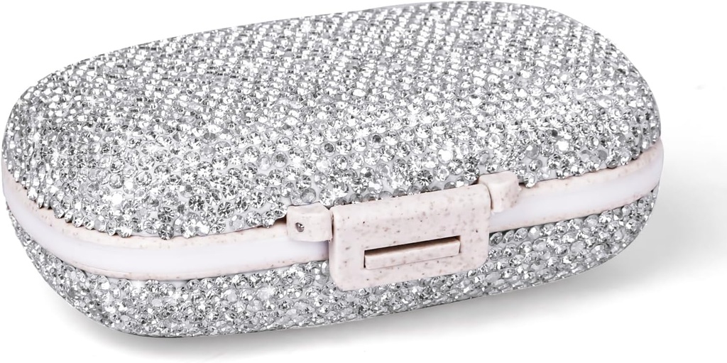 1Pack Travel Pill Korraldaja, 8 Komplektid Portable Pill Case, Väike Pill Box Tasku Tasku Tasku Tasku Tasku Tagavara Meditsiini Vitamiinikonteiner (Sparkling Silver)