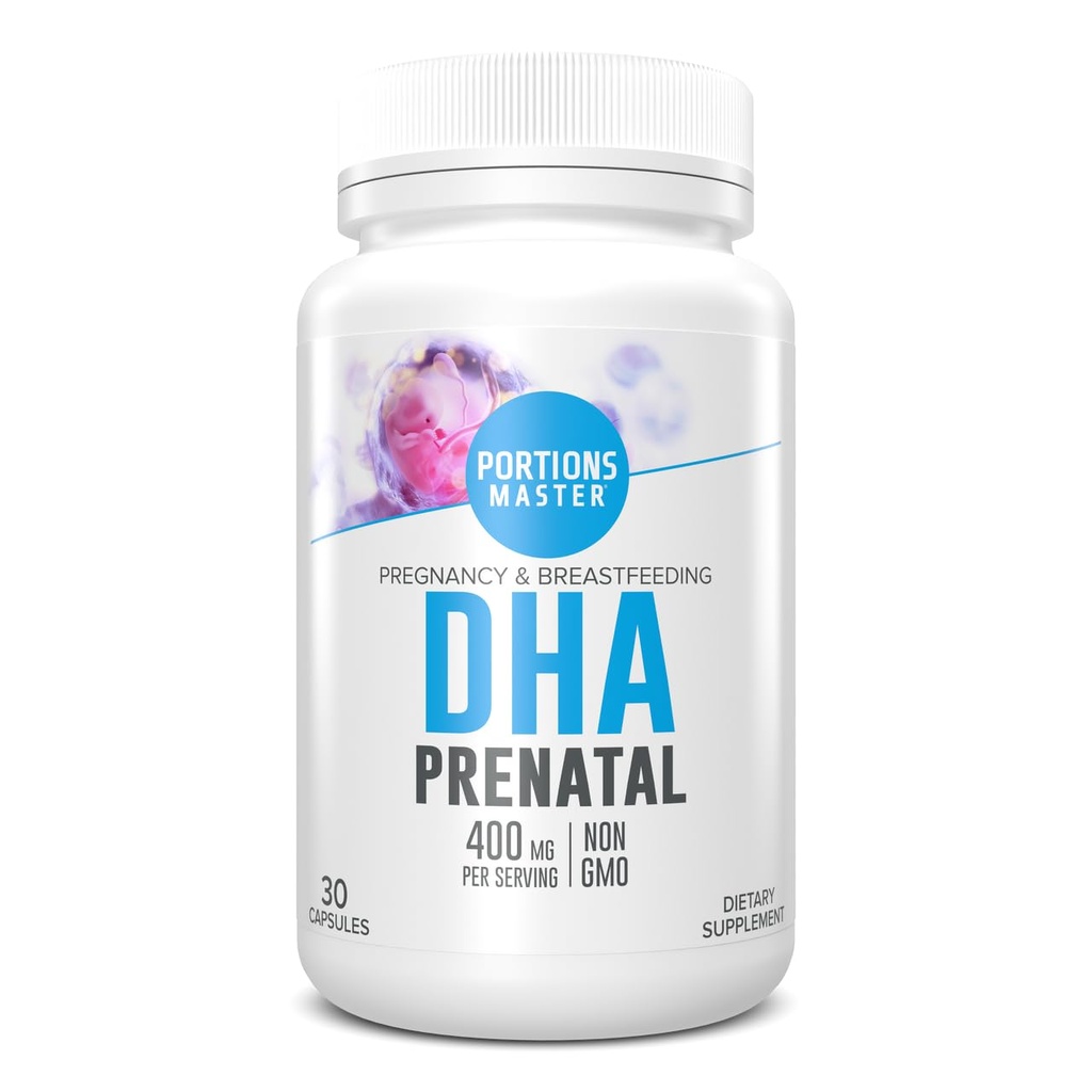 Portsjonid Master DHA Prenatal, renataalne Omega-3 täiendus 300 mg DHA-ga, toetab loote aju ja silmade arengut, rasedust ja rinnaga toitmist, mitte-GMO-d, gluteenivaba (30 softgelit)