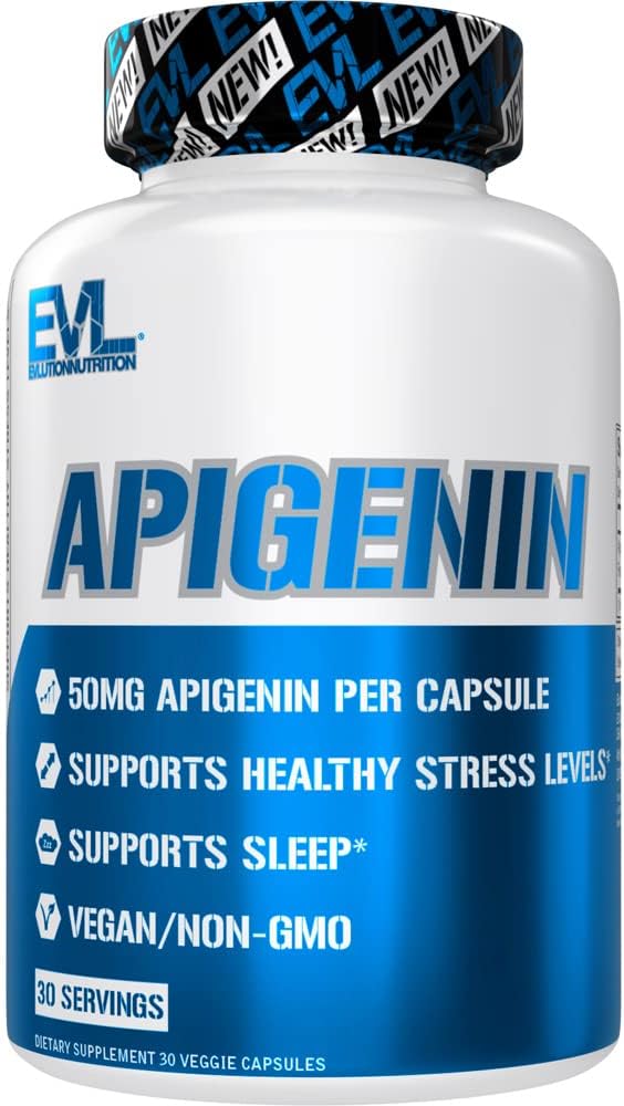Evlution Puhta apigeniini lisand kummeliekstraktist - apigeniini lõõgastav 50mg bioflavonoidide stress ja meeleolutoetus Toitumine Kõrge biosaadavus Vegan Mitte-GMO taimsed unelisandid
