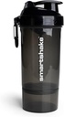 Smartshake O2GO ONE Plastic Protein Shaker Bottle 800 ml | 27 oz - Leakproof Screw-on Lid - BPA Free – Unisex - Black