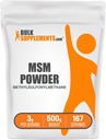 BulkSupplements.com MSM Powder - Methylsulfonylmethane, MSM Supplement, Nutritional Supplement - Gluteenivaba, 3g per Serving, 500g (1,1 naela) (Pack of 1)