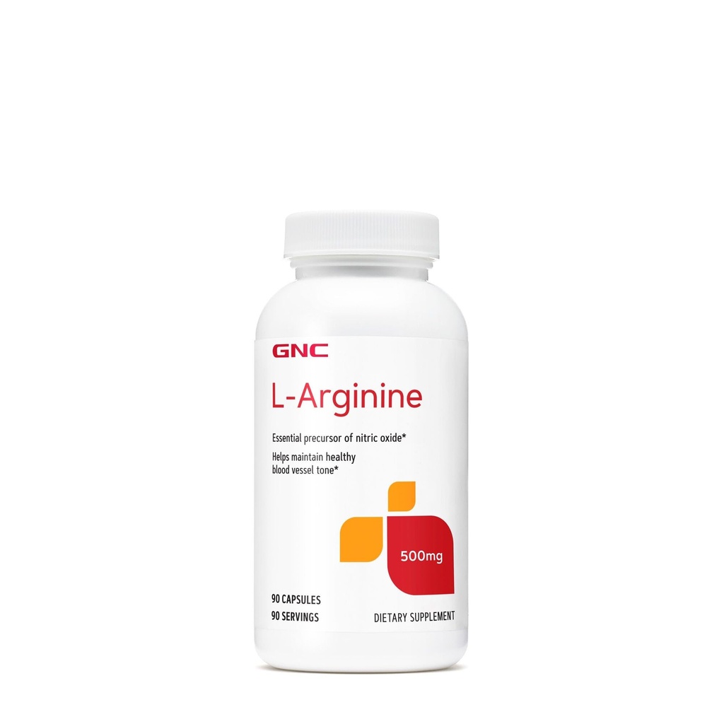 GNC L Arginiin 500mg täiendus, toetab tervislikku veresoonte tooni, 90 serveerimist