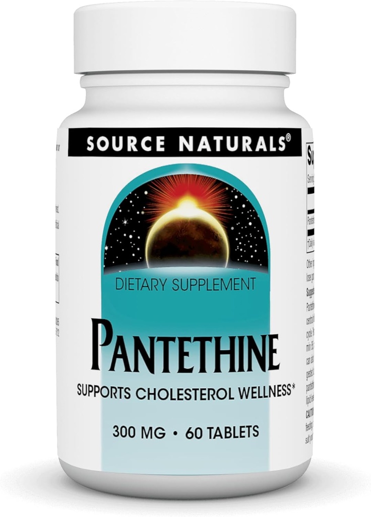 Allikas Naturals Pantethine, toetab kolesterooli heaolu *, 300 mg, 60 tabletti