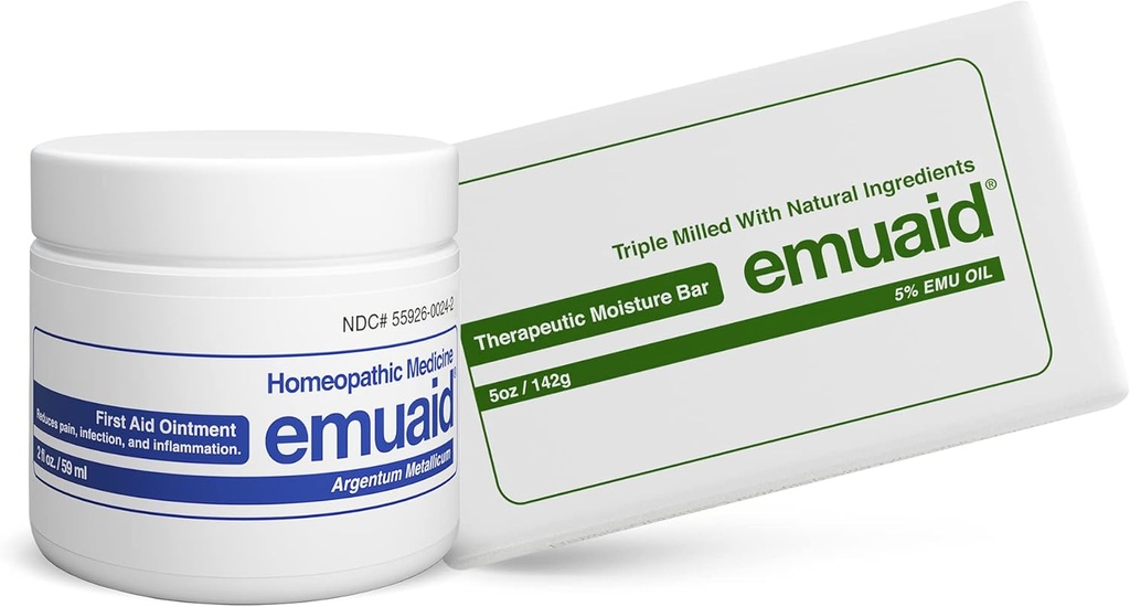 Emuaid Eczema Repair Kit Regulaarne tugevus 2oz koos terapeutilise niiskusribaga sobib ka samblike planus, voodihaavandid, ringworm ja krakitud kontsad