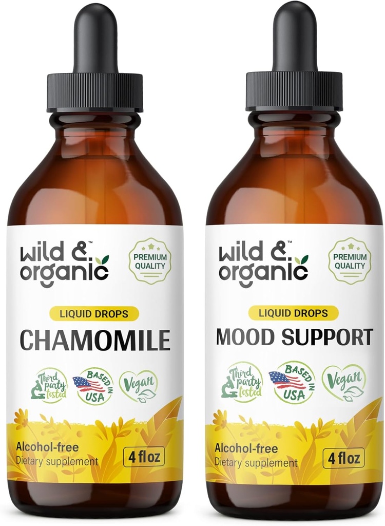 Wild & Organic Kummel Tinktuur 4 fl oz & Mood Support Tinktuur 4 fl oz