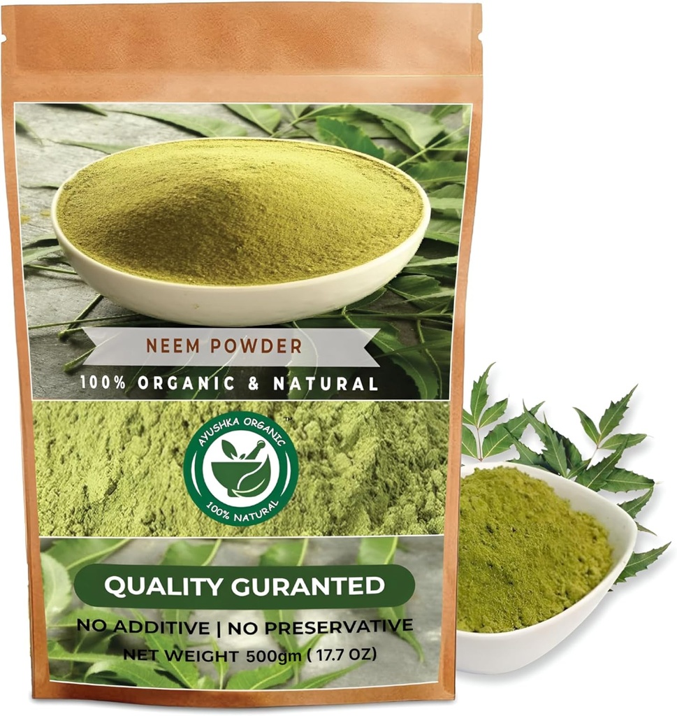 Neem Pulber | Azadirachta Indica | Looduslik taimsete toidulisand nahale ja juustele (17,7 OZ | 500 gm)
