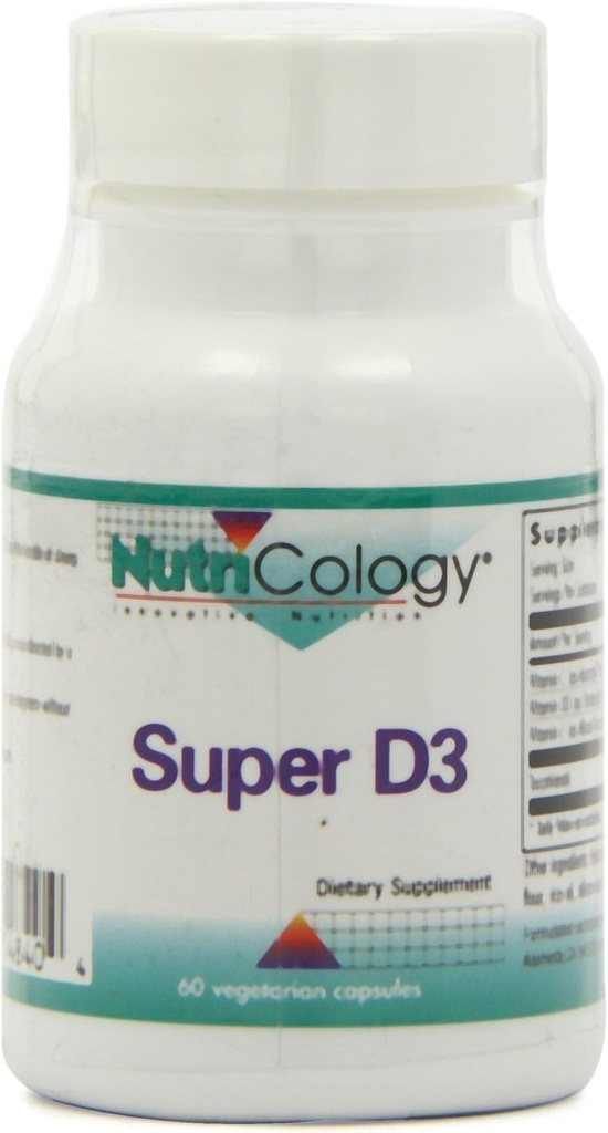 Nutrikoloogia Super D3 toidulisand - Luude ja immuunsuse tugi, kolekaltsiferool C & E, taimetoitlaste kapslid, Gluteenivaba - 60 loend