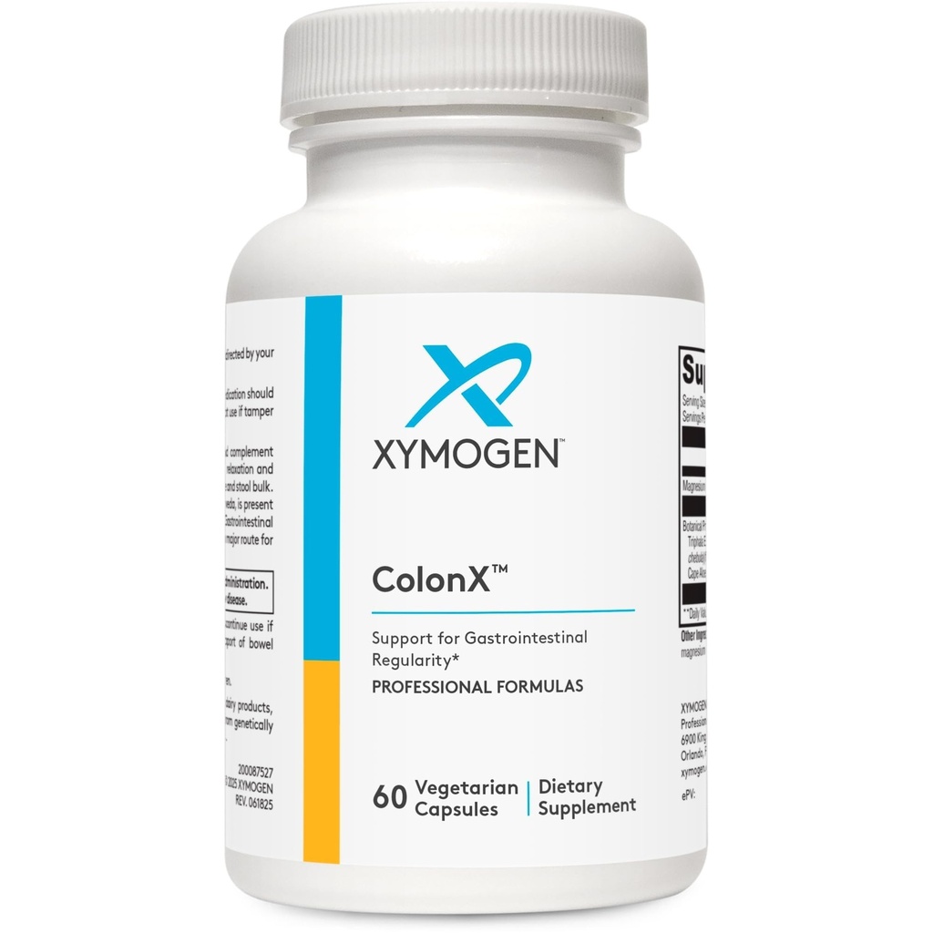 XYMOGEN ColonX - toetab GI Motility, Stool Bulk, seedimine, assimilatsioon ja kõrvaldamine - Triphala täiendus magneesiumtsitraadiga, Cape Aloe (60 kapslit)