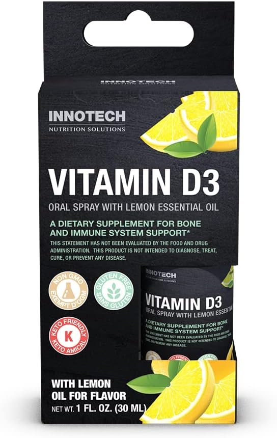 INNOTECH Toitumine: D3-vitamiini suukaudne pihustamine, sidrunimaitse - 30 ml