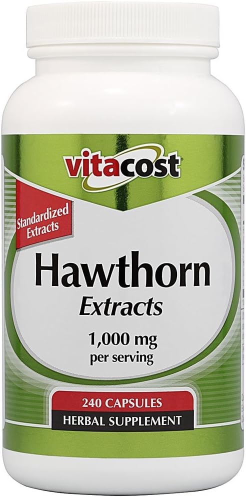 Vitacost standardiseeritud Hawthorni ekstrakt - 1000 mg serveerimise kohta - 240 kapslit