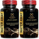 Water Away Supplement - Natural Water Away Pills, Taimne vesi Relief Diureetiline pillid, Natural Diureetikumid vee säilitamiseks, vee loputamine - 2 pudelit 120 kapslit