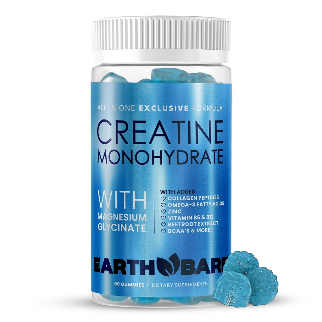Kreatiinmonohüdraat ja magneesiumkummid täiskasvanutele | beeta-alaniin, kollageenpeptiidid, L-arginiin, B-vitamiinid | 60 Gummies