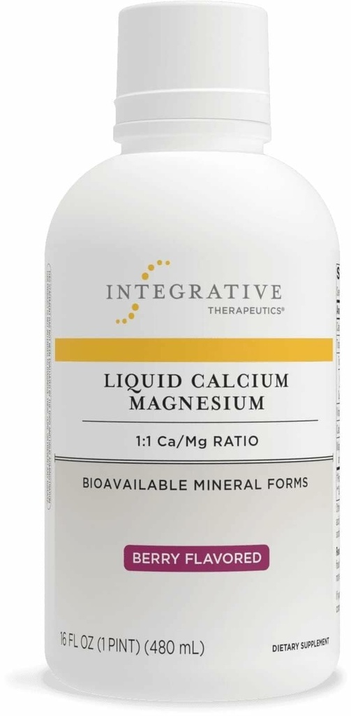 Integreeriv teraapia Vedelik Kaltsium Magneesium - Vedel täiendus, mis toetab luude tervist * - Sisaldab D3-vitamiini ja magneesiumi kompleksi - Gluteenivaba ja piimavaba - Berry, 16 oz (32 Servings)